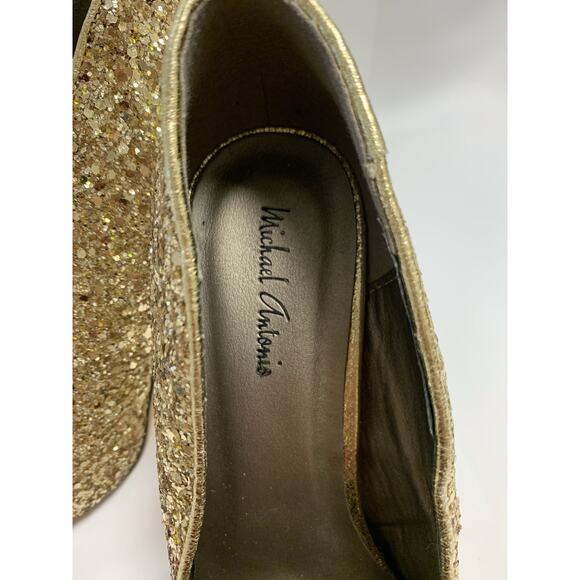 Michael Antonio Gold Glitter High Heels Size:10w - Picture 4 of 5